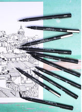 Uniball 1-Piece Unipin Fineliner Pen 0.5mm Tip Black Ink 3