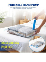 BASILKIT 7-Piece Vacuum Storage Bags 60x80cm,Reusable Compression Space Saving Bags ,Foldable, Durable and Space Saver , with Free Hand Pump for Packing Clothes andBedding for Travel 5