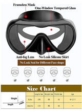 DEXO Diving Mask & Snorkel Set with Dry Top System – 180° Panoramic Tempered Glass Anti-Fog Snorkeling Gear for Adults & Youth 2