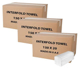 cleaning superstore Interfold Tissue Hand Towels – 150 Sheets x 3 Packs, Soft, Absorbent, Hygienic Paper Towels for Restrooms, Offices and Public Spaces 5