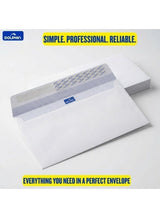 Dolphin White Pocket Envelopes 4.5 x 9 Inch 80 GSM Peel & Seal Closure, Pack of 50 2
