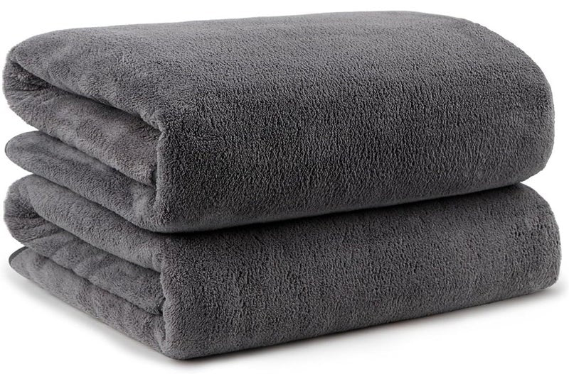 CHU DAI Microfiber Bath Towel 70*140cm, Soft, Durable, Super Absorbent and Fast Drying, Grey