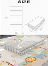 ZCM-HAPPY Double-Sided Pattern Baby Crawling Mat, Comfortable PE Material, Waterproof Baby Play Mat, Suitable for Toddler Boys and Girls 180x200cm 3