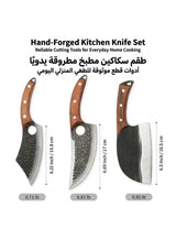 OSOOKE 3 Piece Chef Knife Set, High Carbon Steel Japanese Kitchen Knives for Meat Cutting 2