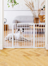 RuiHhome Auto Close Safety Baby Gate, Extra Wide Child Gate, Maximum Suitable For 143 cm, Including 10cm, 20cm, 30cm Extension Rack, Easy Walk Thru Durability Dog Gate for Stairs, Doorways 3