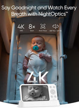 eufy Baby Monitor E21 with 4K Camera, Hybrid Wi-Fi and No Wi-Fi Connection, App and Monitor Control, Ultra-Clear Night View, Pan-Tilt, 8× Zoom, Portable Camera with Built-In Battery, ANR, Smart Alerts 2