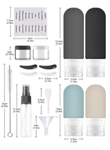 URbazaar 18pack Travel Bottles for Toiletries,TSA Approved Silicone Travel Containers jar for Toiletries,Leak Proof Refillable Liqus Shampoo And Conditioner Travel Essentials toiletry Bottles 2