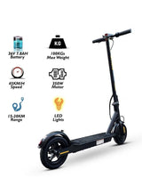 MYTOYS MT760 High Speed Electric Scooter, Super Fast 45km/h Speed, 350W Brushless Motor, Upgraded Battery, App control, Cruise Mode With free Helmet and Reflective Vest 109 x 14 x 52cm 2