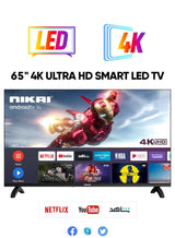 65英寸4K超高清安卓智能LED电视 | 超高清分辨率，内置应用（Netflix、YouTube、Facebook、Twitter、Skype）| 60Hz刷新率，USB和HDMI接口，支持DLNA，2年质保 UHD65SLED 黑色 2