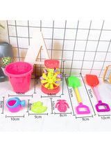 ZCM-HAPPY 7-Piece Hourglass Toy Set with Large Thickened Plastic Shovel and Beach Bucket for Endless Beach Adventures 4