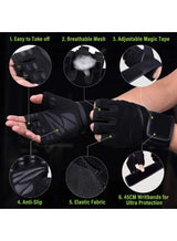 PYC Workout Gloves Mens and Women Weight Lifting Gloves with Wrist Support for Gym Training, Full Palm Protection for Fitness, Weightlifting, Exercise, Hanging, Pull ups 4