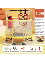 Arabest 1.5m Toddler Trampoline for Kids, Trampoline with Safety Enclosure Net 1-3 people,Upgrade Adjustable Kids Trampoline Indoor Outdoor,Baby Small trampoline with Net and Swing 2