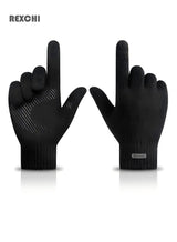 REXCHI Knitted Gloves Outdoor Sports Cycling Non-Slip Cold-Proof Windproof Warm Touch Screen Gloves Men's Gloves-Upgraded Touch Screen Knitted Gloves 1