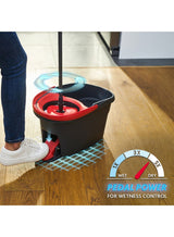 Vileda Easy Wring & Clean Spin Mop & Bucket Set With Foot Pedal | Vileda |3-Piece Handle 130 Cm |Floor Mop With Spinning Wringer | Turbo Refill 100% Microfibre Mop Head | Assorted ‎30.2 x 50 x 29.4 cm 2