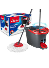 Vileda Easy Wring & Clean Spin Mop & Bucket Set With Foot Pedal | Vileda |3-Piece Handle 130 Cm |Floor Mop With Spinning Wringer | Turbo Refill 100% Microfibre Mop Head | Assorted ‎30.2 x 50 x 29.4 cm 6