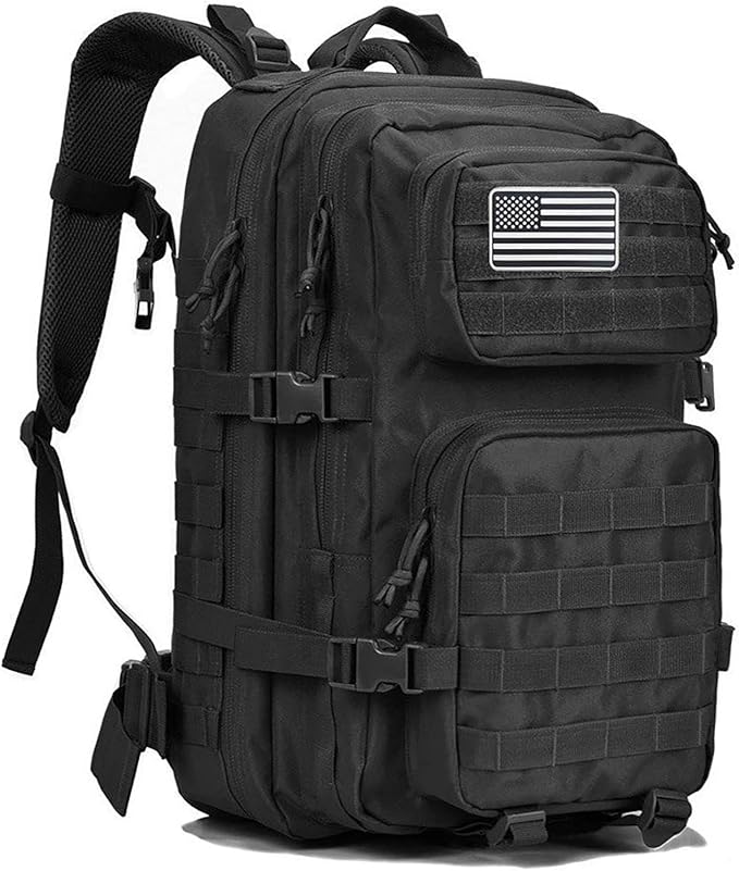 DEXO Military Tactical Backpack 45L – Survival Bug Out Rucksack, Molle, Water-Resistant, Multi-Compartment Hiking Camping Bag for Travel, Hunting & Outdoor Adventure