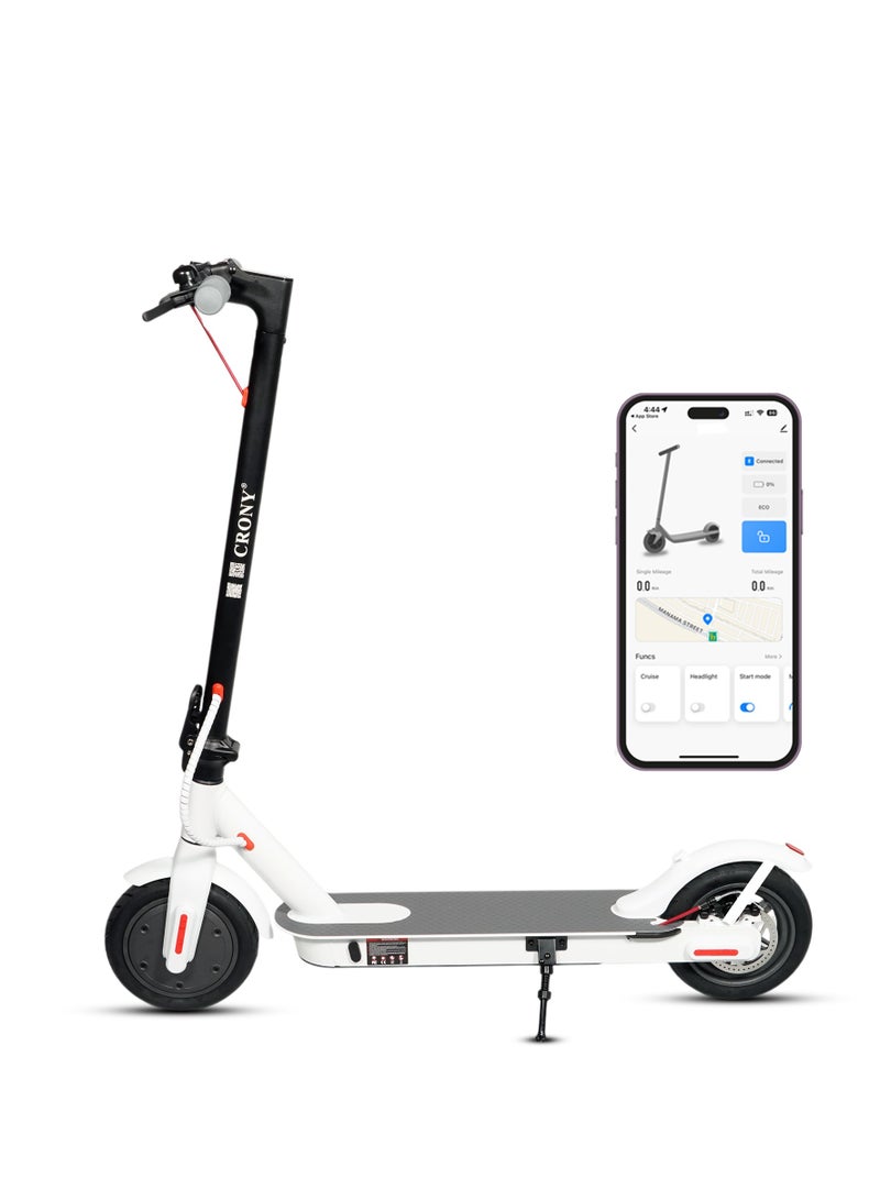 Crony M365 App E-Scooter | 45km/H High-Speed | 25KM Range | 250w Brushless Motor | Rear Disc Brake
