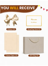 SparkSprout 2PCS Champagne Color Large  Gift Bags,  Paper Bags with Ribbon,  Greeting Cards and Tissue Paper, Portable Party Bags with Handles, Birthday Gift Bags, Present Bags for Wedding Party,  Party Supplies 4