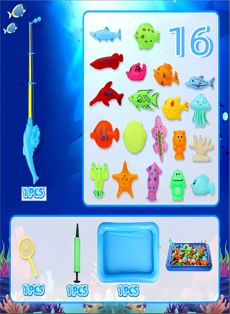 CHU DAI Magnetic Fishing Game for Kids 3-5 with Toddler Fishing Poles,Bath Toys for Kids Ages 4-8,Magnetic Poles Game are Designed for Little Hands