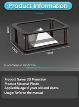 GROIC 3D Holographic Display Stands,Projector Mobile Smartphone Hologram Bracket,360° Images Stands Projector,for Ad Display/Cartoon Interaction/Entertainment/Gift,Developmental Toys 2