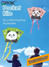 GROIC Easy to Fly Kites for Kids – Cartoon Panda Shape Pocket Flying Kites for Grass, Stable Structure Design, Mini Beach Kites for Beginners, Outdoor Games 3