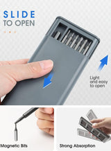 Home Care 24 in 1 Mini Screwdriver Magnetic Driver Bits Set S2 Alloy Steel Pocket Manual Screwdriver Tool Set Repair Tool Kit Grey 3