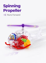 CHU DAI 2 Pack Wind-Up Helicopter Toys, No Batteries Needed, Spinning Propeller & Forward Rolling Action, Fun Mini Toy for Kids and Small Gifts 2
