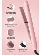 DOSCHER Ceramic Hair Straightener and Curler with 3D Floating Ceramic Plates – Anti-Scald Rounded Design, Up to 230°C (450℉) High Heat, Dual Voltage, Auto Shut Off, 2m Swivel Cord, 2 Year Warranty 2