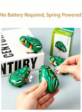 CHU DAI 1 Pcs Clockwork Spring Frog Green Metal Jumping Wind Up Frog Desktop Decor Party Favors 4