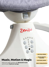 Zenito Electric Baby Swing - Soothing & Entertaining -Baby Swing for Infants, Electric Infant Swing with Remote Control Music Speaker, Baby Swing for Newborn with 5 Swing Speed,Baby Bouncer with mosquito net Baby Rocker for 0-2 years old - Grey 4