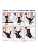 PYC 2 Piece Ankle Protector Adjustable Compression Ankle Support Brace For Running Sports Football and Basketball 3