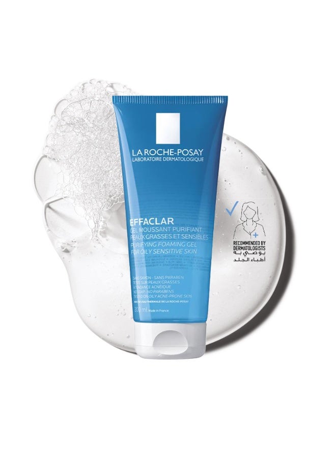 LA ROCHE-POSAY Effaclar Purifying Foaming Gel 200Ml Cleanser; Acne Face Wash For Women/Men; Dermatologically-Tested Skincare Treatment For Oily & Sensitive Skin 200ml
