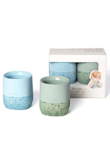 Moonkie Silicone Baby Cups 4 Months+ | Open Training Drinkware for Infants with Confetti Sprinkles | Baby-Led Weaning Essential | 2 oz (Ether/Mint, 2 Pack) 6
