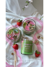 Riko Strawberry Matcha Scented Jar Candle with lid - 350 gms (12.3 oz) | 100% Soy Wax | Green Tea Stwawberry Fragrance | Green Colour | Perfect for Gifting, Home Décor, Parties & Room Perfuming | Ideal for Living Room and Office Décor 2