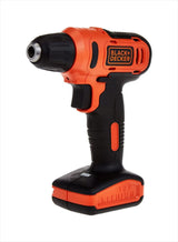 BLACK+DECKER Cordless Drill Driver, 12V 1.5Ah, 900 RPM, 13 Piece Bits, Kitbox, For Drilling & Fastening, LED Light, Soft Grip, Variable Speed, Lightweight, Compact Storage, Orange/Black - LD12SP-B5 Orange/Black 3