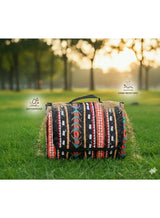 diu toyz Park Mat Picnic Blanket Waterproof Beach Blanket Waterproof Picnic Blanket Portable Picnic Mat Portable Beach Mat Camping Carpet Outdoor Majlis Carpet (200X150) Arabic Inspired Design (Black Pattern) 3
