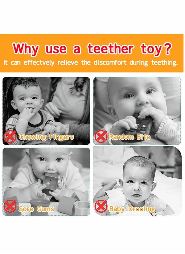 Gonice Baby Teether Toy Chew Toy TV Remote Control Shape Teething Relief Baby Toy For Infants