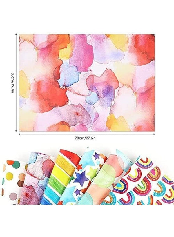 Mitoy 6 Packs Gift Wrap Paper Roll Set Included 6 Pack Gift Wrap Paper with Ribbon Sticker and Tape