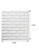 BLOOMING TIME 10 PCS Self- Adhesive 3D Wallpaper, DIY Waterproof White Brick Pattern Wall Stickers for Living Room Bedroom, 77 x 70 cm 4