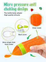 URbazaar Baby Food Feeder, 2 Pack Baby Fruit Feeder Pacifier Fresh Food Feeder with 3 Sizes Silicone Pouches,1 Baby Feeding Spoons for Toddlers Infant 4