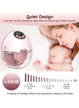 chiteng Electric Breast Pump, Wearable Breast Pumps with 4 Modes 12 Levels, Hands Free Breastfeeding Pumps, Wireless Hospital Grade Quiet Anti-Leaking with Voice Broadcast, Breast Pump Low Noise with Smart LED Display, 1 Piece 1
