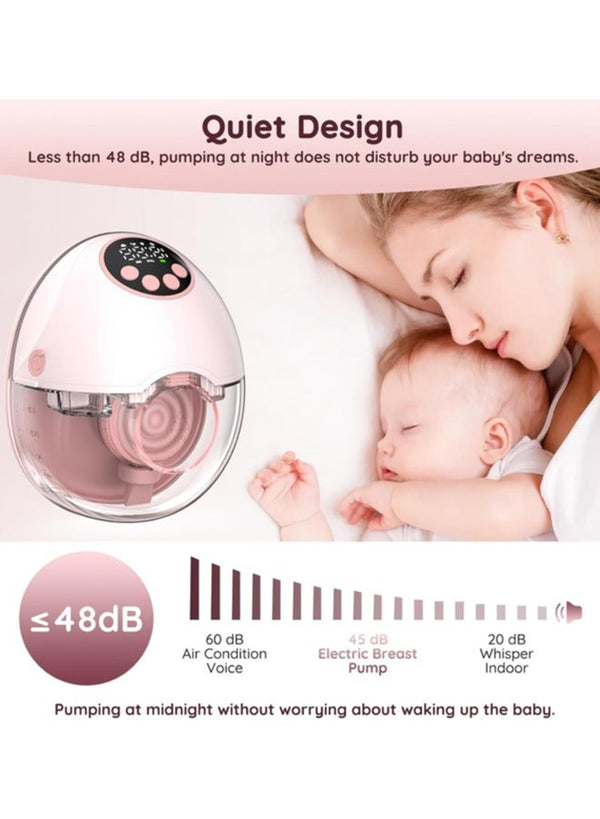 chiteng Electric Breast Pump, Wearable Breast Pumps with 4 Modes 12 Levels, Hands Free Breastfeeding Pumps, Wireless Hospital Grade Quiet Anti-Leaking with Voice Broadcast, Breast Pump Low Noise with Smart LED Display, 1 Piece