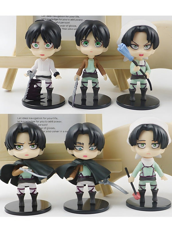 GROIC 6 Pcs Attack on Titan Figure Anime Figure Set, Action Figures Cartoon Figurines Party Decoration Mini Toy Model Collectibles Statue for Anime Fans