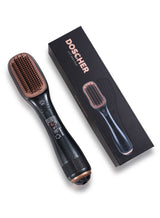 DOSCHER 1200 Watt Hair Dryer Brush Ceramic Dryer And Styler 2 In 1 Professional Black/Beige 2