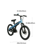 Ninebot 18 Inch Kids Bike for Boys & Girls with Aerospace Aluminum Frame, Front Suspension, Disc Brake, Coaster Brake, Adjustable Seat, Mountain Tires, Chain Guard, Reflectors & Kickstand, Blue 18inch 2