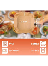 MMG 100 Pcs Air Fryer Disposable Paper Liner, Air Fryer Liners Square, Baking Paper for Air Fryer Water-proof, Parchment Paper for Baking Roasting Microwave, 16 CM (6.3 inch) 4