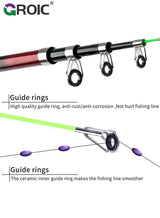 GROIC 1.8m Fishing Rod and Reel Combo, 2PCS Telescopic Fishing Rod, Spinning Reels *2, Fishing Hooks Bait Set,Portable Fishing Pole Set with Carrier Bag 5