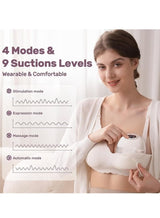 Gonice Wearable Breast Pump, Hands-Free Breast Pump with 4 Modes & 9 Levels, Double Electric Breast Pump with Display, Portable Breast Pump, 2 Pack 4