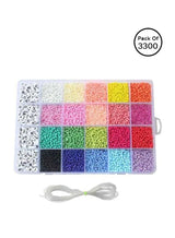 XiuWoo 3300-Piece Small Colourful Bracelet Beads With A-Z Alphabet Letter DIY Bead Making Kit With Rope 5
