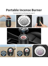 Bosidin USB Mini Type-C Power Rechargeable Incense Burner for Car and Home Black 9.8 x 6.7 x 7.4cm 2